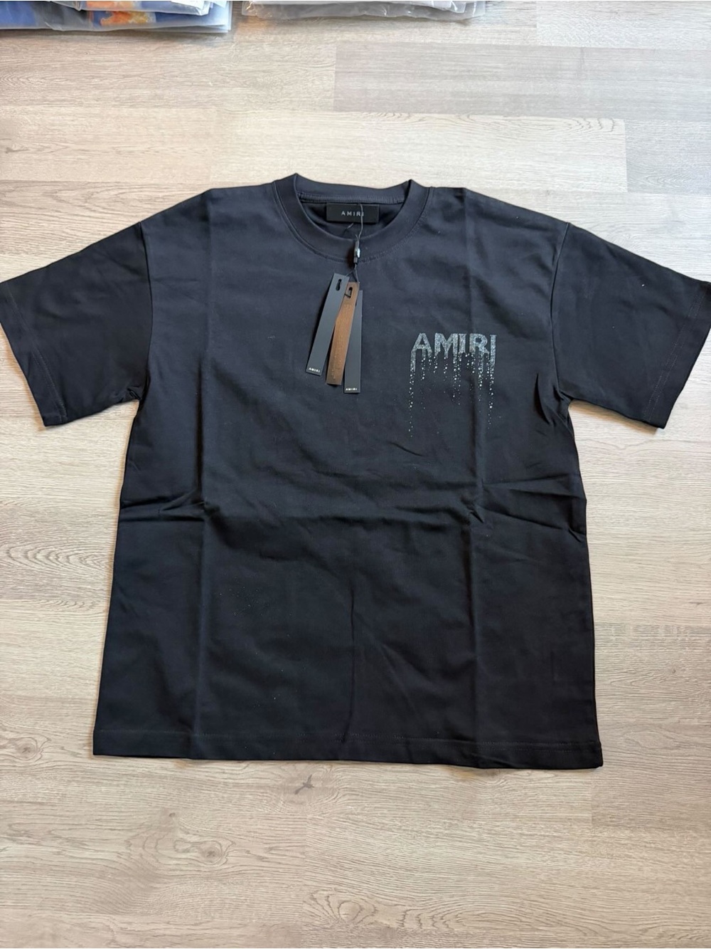 AMIRI Black Short-Sleeve Drip Logo Tee